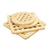 4 Piece Bamboo Trivet Pot Holder Heat-Resistant Pads for Kitchens & Dining