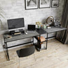 240cm L-Shaped Desk Writing Table for Workstation Home Office w/ Monitor Stand