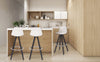 2x Barstool Breakfast stool Metal+leather Counter Bar Chair Faux Bar Stool WHITE