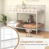 3FT Metal Bunk Bed Single over Single Loft Bed Frame W/ Ladder Safety Guardrail