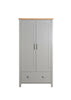 Eaton Grey 2 Door Double Wardrobe 1 Drawer Bedroom Furniture Storage Cupboard