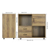 Mobile File Cabinet Lateral Filing Cabinet with 2 Drawers and Open Compartments
