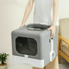 Cat Litter Box Flip Pet Cat Litter Tray Box Hooded Toilet Charcoal Filter Deep