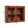 2-Door Wooden Storage Display Cabinet Box Desktop/Wall Hanging Organizer Case