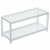 LYNEN 2 TIER NATURAL BAMBOO SHOE RACK ORGANISER STAND STORAGE SHELF UNIT
