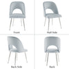 Velvet Dining Chairs Set of 6 Upholstered Seat Accent Chairs Kitchen Chairs Grey