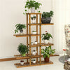 Anti-Corrosion Solid Wood 12Pot Plant Stand Flower Pot Shelf Balcony Holder Rack