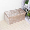 New Quilted Folding Storage Ottoman Seat, Crushed Velvet Toy Storage Box