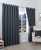 Insulated Heavy Thick Thermal Pair of Grey Curtains Eyelet Ready made Ring Top