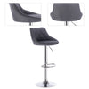 2 Bar Stools Chairs Breakfast Dining Chairs Linen Exterior Adjustable Dark Grey