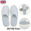 20-100 Pairs WHITE SPA HOTEL GUEST SLIPPERS CLOSE TOE TOWELLING DISPOSABLE TERRY