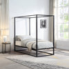 ASHWELL 4 POSTER METAL BED FRAME BLACK/WHITE - SINGLE/SMALL DOUBLE/DOUBLE/KING