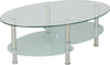 Cara Coffee Table Clear Glass and Frosted Glass Silver Chrome Legs