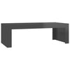 Coffee Table High Gloss Grey 110x50x35 cm Chipboard Storage Furniture