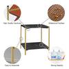 2 Tier Beside Table Sofa Side End Table Coffee Table Marble Effect Living Room