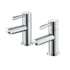 Pair Taps Twin Tap Kitchen Basin Sink Hot and Cold Chrome Bathroom Brass Faucet