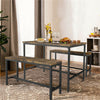 Dining Table Set & 2 Benches Outdoor Wooden Beer Table Chair Trestle Garden Pool