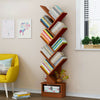 Bookcase 9-Shelf Stand Display Cases Bookshelf Shelving Wood Shelves Tree Shape