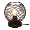 Metal Iron Art Desk Bedside Black Metal Electric Plug in Table Lamp Height 20cm