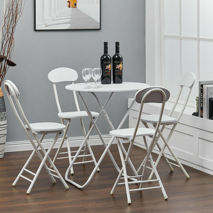 60/70/80cm Round Dining Table +2/4 Chairs Set Kitchen Folding Lounge Home Office