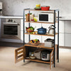 Storage Cabinet Wooden Floor Kitchen Cupboard Open Shelves Freestanding