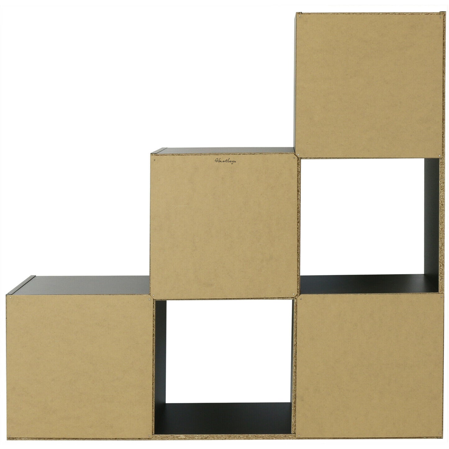 HARTLEYS BLACK 6 CUBE MODULAR SQUARE STORAGE/SHELVING 3 TIER SHELF DISPLAY UNIT