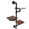 3 Tiers Industrial Pipe Wooden Metal Wall Floating Shelf Storage Shelving Unit