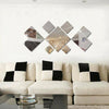 3D Mirror Tiles Mosaic Wall Sticker Self Adhesive Bedroom Art Decal Home Room