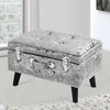 Velvet Storage Stool Trunk Ottoman Pouffe Seat Footstool Chair Rect Box Chest