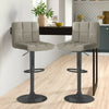 2x Matt Matte Black Gas Lift Swivel Faux Leather Kitchen Breakfast Bar Stools