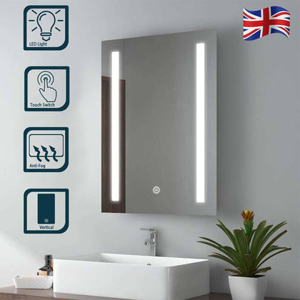 LED Bathroom Mirror Cabinet With Shaver Socket Storage/Demister/Sensor Switch UK