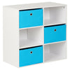 Hartleys White 6 Cube Kids Toy/Games Book Shelf Bedroom Storage Unit & 3 Drawers