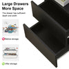 Modern Bedside Table Cabinet with 2 Drawers Nightstand Bedroom White Black NEW