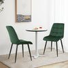 Set of 2 Blue Grey Velvet Dining Chairs Dinning Kitchen Room Metal Leg Padded