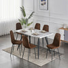 Dining Table and Chairs 4 6 Set Metal Leg Suede Dining Room Chair Office Kitchen