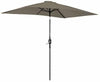 3 x 2m Garden Aluminium Parasol Patio Sun Shade Umbrella with Tilt Crank Brown