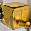 New Mirrored MetalicFolding Storage Ottoman Seat Toy Storage Box Pouffe Stool