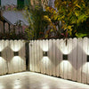 2PCS Super Bright LED Solar Powered Wall Lights Door Fence Outdoor Garden Lamp