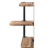 3 Tiers Rustic Solid Wooden Rack Wall Hanging Metal Shelf Storage Adjust Design
