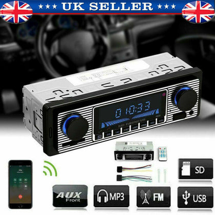 Bluetooth Retro Car Radio MP3 Player Stereo USB AUX Classic Car Stereo Audio NEW