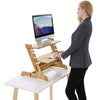 Bamboo Computer Desk Monitor Riser Stand Steady Up Laptop Workstation Converter