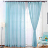 Pair Plain Voile Curtain Panel Net Tulle Door Window Screen Curtain /W Slot Top