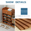 5 Layers Wooden Chair Shoe Storage Bench Shelves Organizer Rack Cabinet & Drawer