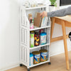 4 Tier Rolling Unit Storage Rack Trolley Cart Kitchen Bathroom Laundry Organiser
