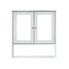 Bathroom Cabinet Storage Cupboard with Mirror Wooden Shelves White Wall Mounted