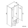 Modern Wardrobe 2 Door Storage Cabinet with Hanging Rail Matte Bedroom Furniture
