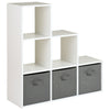 White 6 Cube Shelving Unit Furniture Shelves 3 Grey Fabric Storage Box