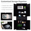 Freestanding Kitchen Storage Cabinet w/ Drawers Cupboards Shelves Home Black