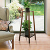 Indoor Corner Plant Stand Pot Holder Wooden Flower Shelf 2 Tier Display Rack UK
