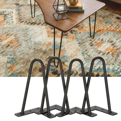 New 4x Hairpin Legs / Hair Pin Legs Set for Furniture Bench Desk Table Seat UK